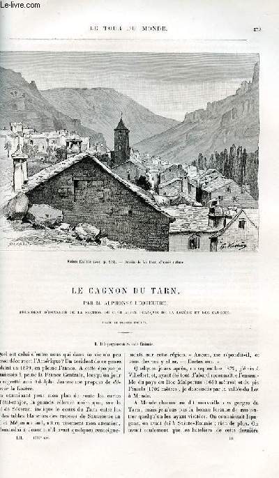 Le tour du monde - nouveau journal des voyages - livraison n1347 et 1348 - Le cagnon du Tarn par ALphonse Lequeutre,prsident d'honneur de la section du club alpin franais de la Lozre et des Causses.
