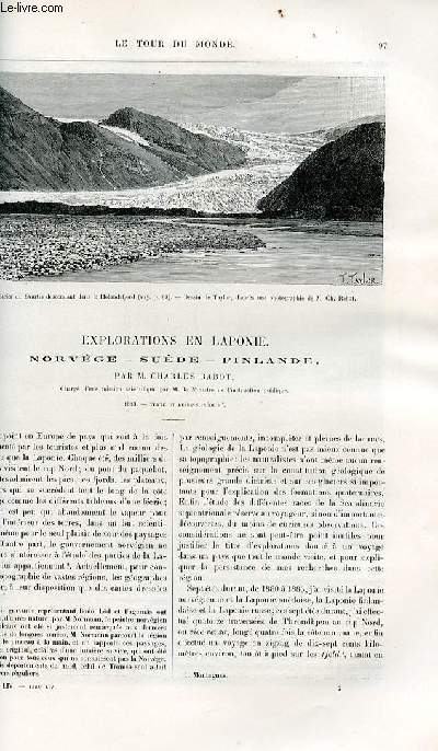 Le tour du monde - nouveau journal des voyages - livraison n1388 et 1389 - Explorations en Laponie - Norvge - Sude - Finlande par Charles Rabot (1883).