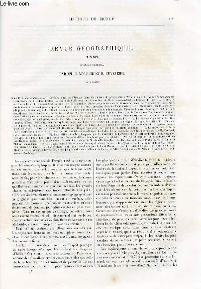 Le tour du monde - nouveau journal des voyages - Revue gographique - premier semestre 1888 par C. Maunoir et H. Duveyrier.