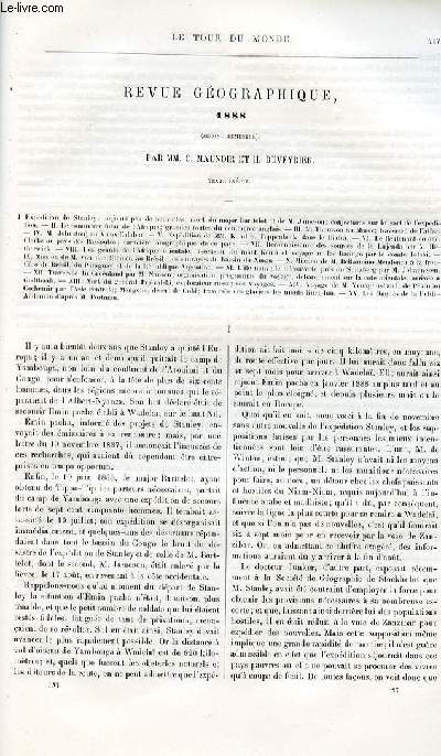 Le tour du monde - nouveau journal des voyages -Revue gographique - second semestre 1888 par C. Maunoir et H. Duveyrier.