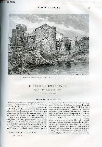 Le tour du monde - nouveau journal des voyages - livraisons n1547, 1548, 1549 , 1550 et 1551 - Trois mois en Irlande par Mlle Marie Anne de Bovet - Limerick et la cte de Clare.