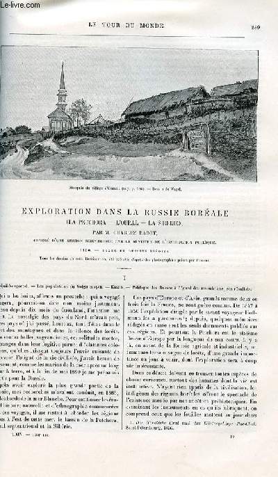 Le tour du monde - nouveau journal des voyages - livraisons n1661, 1662, 1663 et 1664 - Exploration dans la Russie borale (la Petchora - l'Oural - la Sibrie) par Charles rabot - 1890.