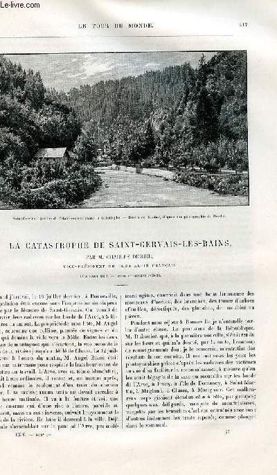 Le tour du monde - nouveau journal des voyages - livraison n1669 - La catastrophe de Saint Gervais les Bains par Charles Durier, vice-prsident du club alpin franais - 12 juillet 1892.