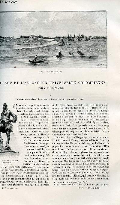 Le tour du monde - nouveau journal des voyages - livraison n1686,1687 et 1688 - Chicago et l'exposition universelle colombienne par E. Bruwaert.