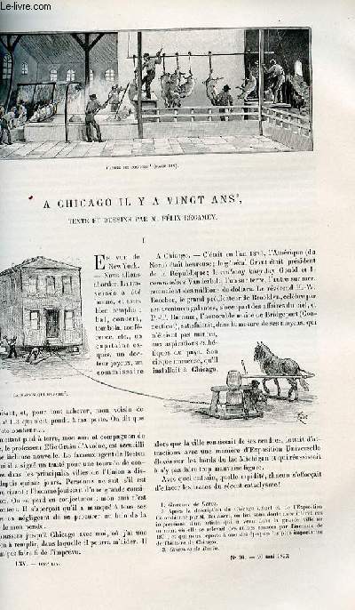 Le tour du monde - nouveau journal des voyages - livraison n1689 - A Chicago il y a vingt ans, texte et dessins par Flix Rgamey.