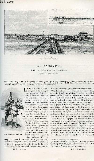 Le tour du monde - nouveau journal des voyages - livraison n1752,1753,1754 et 1755 - Au Dahomey par Alexandre L. d'Albca,administrateur colonial.