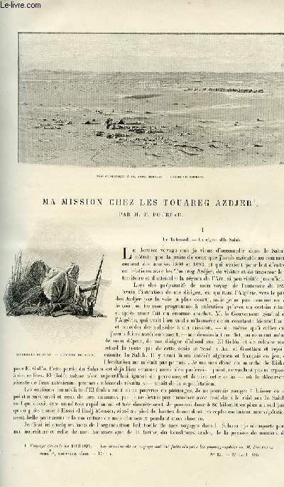 Le tour du monde - journal des voyages - nouvelle srie- livraison n17,18,19,20,21 et 22 - Ma mission chez les Touareg Azdjer par F. Foureau.