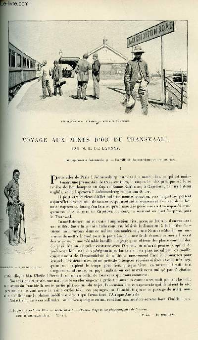 Le tour du monde - journal des voyages - nouvelle srie- livraisons n 33 et 34 - Voyages aux mines d'or du Transvaal par L. De Launay.