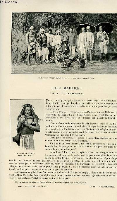 Le tour du monde - journal des voyages - nouvelle srie- livraison n38 - L'le Maurice par G. Verschuur (voyage excut en 1897).