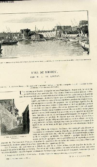 Le tour du monde - journal des voyages - nouvelle srie- livraisons n39 et 40 - L'le de Rhodes par L. De Launay.