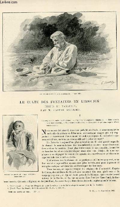 Le tour du monde - journal des voyages - nouvelle srie- livraisons n37,38 et 39 - Le culte des fontaines en Limousin, tudes et tableaux par Gaston Vuillier.