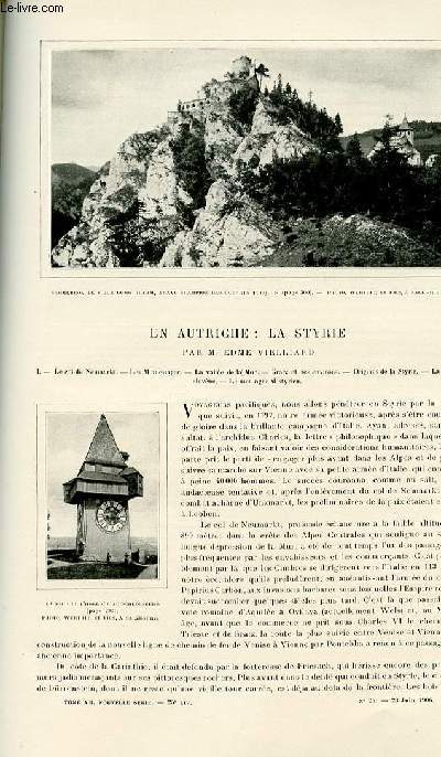 Le tour du monde - journal des voyages - nouvelle srie- livraisons n25 et 26 - En Autriche : la Styrie par Edme Vielliard.