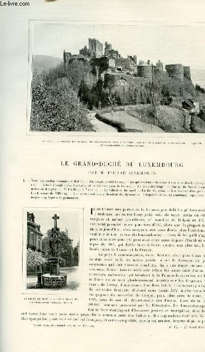 Le tour du monde - journal des voyages - nouvelle srie- livraisons n17 et 18 - Le Grand-Duch de Luxembourg par Pierre Sixemonts.