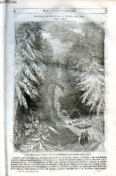 LE MAGASIN PITTORESQUE - Livraison n004 - Insurrection dans le Tyrol en 1809 - Andras Hofer.