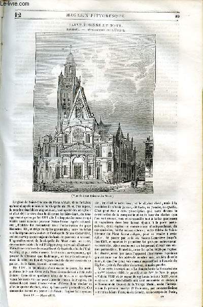 LE MAGASIN PITTORESQUE - Livraison n012 - Saint Etienne du Mont - portail - description de l'glise.