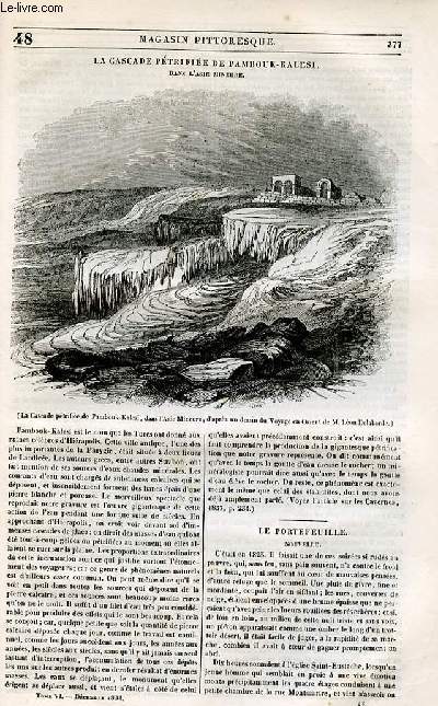 LE MAGASIN PITTORESQUE - Livraison n048 - La cascade ptrifie de Pambouk kalesi dans l'Asie mineure.