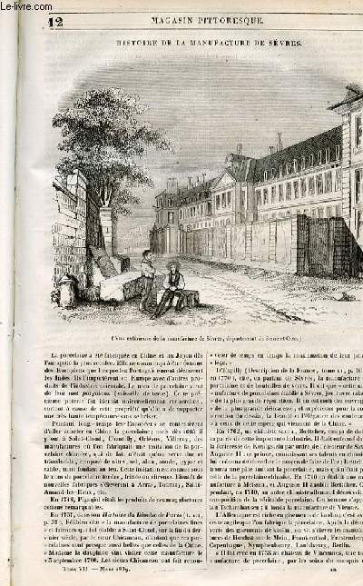 LE MAGASIN PITTORESQUE - Livraison n012 - Histoire de la manufacture de Svres.