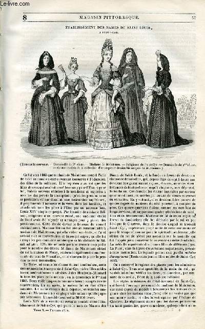 LE MAGASIN PITTORESQUE - Livraison n008 - Etablissement des dames de Saint Louis  Saint Cyr.