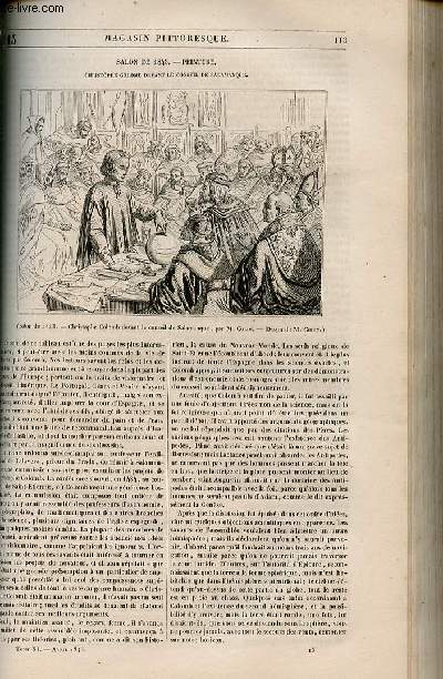 LE MAGASIN PITTORESQUE - Livraison n015 - Salon de 1843 - Peinture - Christophe Colomb devant le conseil de Salamanque.