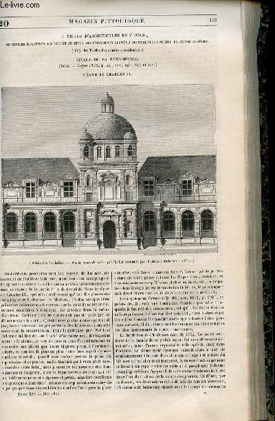 LE MAGASIN PITTORESQUE - Livraison n020 - Etudes d'architecture en France ,poque de la renaissance,suite - Rgne de Charles IX.