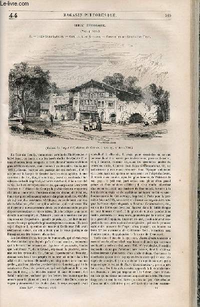 LE MAGASIN PITTORESQUE - Livraison n044 - Suisse historique (Saxo Grammaticus - Chteaux de Gessler - Chapelles de Guillaume Tell) .
