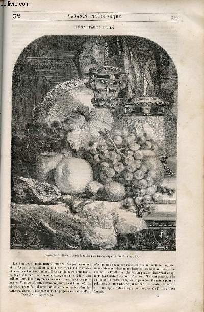 LE MAGASIN PITTORESQUE - Livraison n032 - Un tableau de fruits.