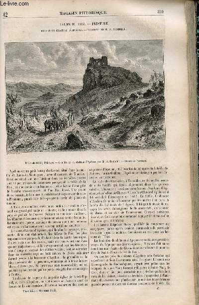 LE MAGASIN PITTORESQUE - Livraison n042 - Salon de 1853 - Peinture - Ruines du chteau d'Apchon, tableau de A. BOnheur.