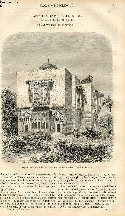 LE MAGASIN PITTORESQUE - Livraison n035 - Exposition universelle de 1867 - Le caravansrail gyptien.