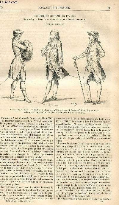 LE MAGASIN PITTORESQUE - Livraison n013 - Histoire du costume en France,suite - rgne de Louis XVI.