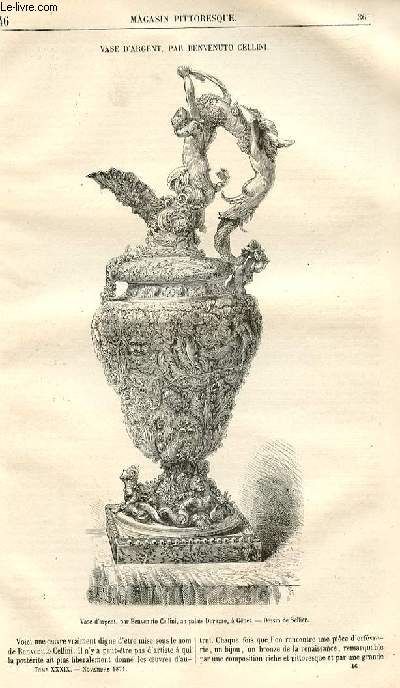 LE MAGASIN PITTORESQUE - Livraison n46 - Vase d'argent , par Benvenuto Cellini.