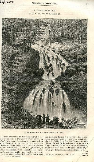 LE MAGASIN PITTORESQUE - Livraison n11 - La cascade de Faymont au val d'Ajol prs de Plombires.
