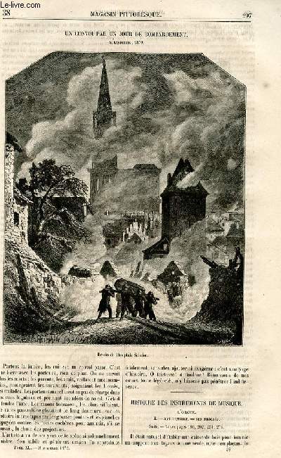 LE MAGASIN PITTORESQUE - Livraison n38 - Un convoi par un jour de bombardement - Strasbourg, 1870.