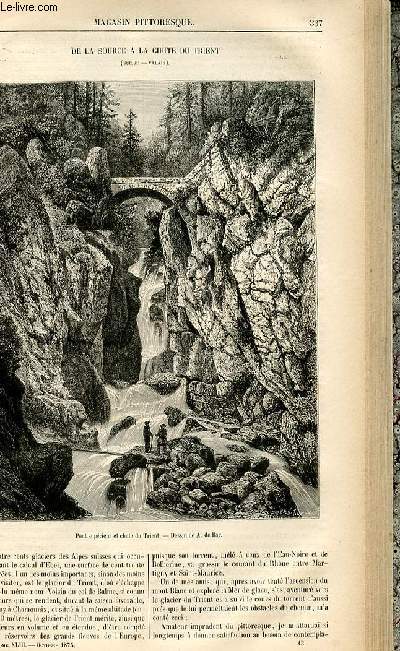 LE MAGASIN PITTORESQUE - Livraison n43 - De la source  al chute du Trient (Suisse - valais).