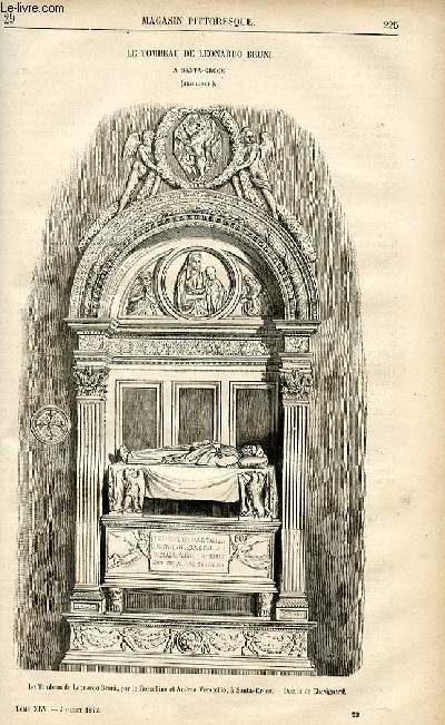 LE MAGASIN PITTORESQUE - Livraison n29 - Le tombeau de Lonardo Bruni  Santa Croce (Florence).