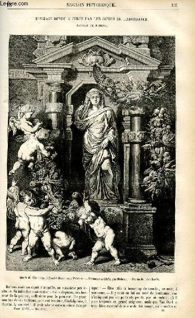LE MAGASIN PITTORESQUE - Livraison n18 - Hommage rendu  Crs par les gnies de l'abondance - tableau de Rubens.