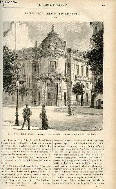 LE MAGASIN PITTORESQUE - Livraison n09 - Le cercle de la libraire et de l'imprimerie  paris.