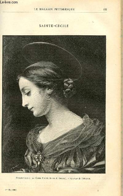 LE MAGASIN PITTORESQUE - Livraison n09 - Sainte Cecile, tableau par Carlo Dolce , grav par Jarraud.