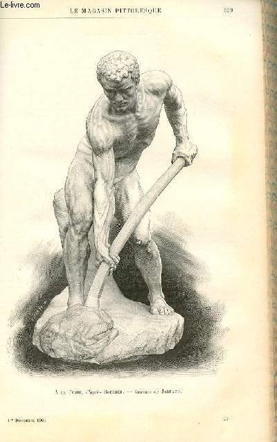 LE MAGASIN PITTORESQUE - Livraison n23 - A la terre, sculpture par Boucher grav par Jarraud.