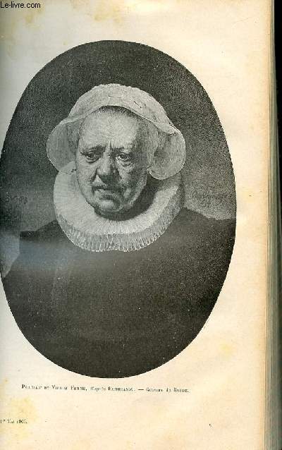 LE MAGASIN PITTORESQUE - Livraison n09 - Portrait de vieille femme d'aprs Rembrandt, grav par Baude.