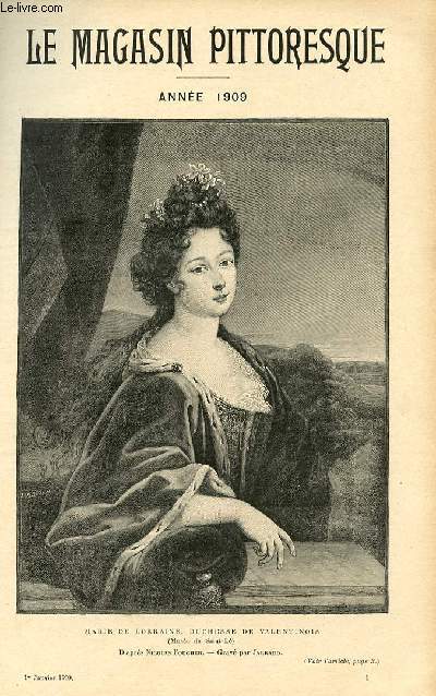 LE MAGASIN PITTORESQUE - Livraison n01 - Marie de Lorraine, duchesse de Valentinois, d'aprs Nicolas Foucher, grav par Jarraud.