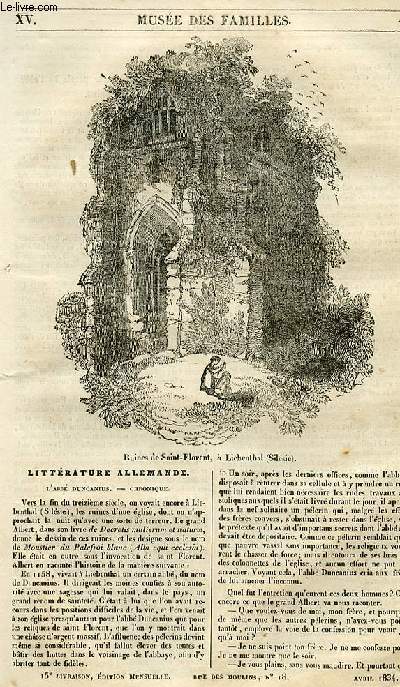 Le muse des familles - lecture du soir - 1re srie - livraison n15 - Littrature allemande - L'abb Duncanius - chronique.