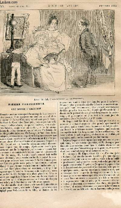 Le muse des familles - lecture du soir - 1re srie - livraison n20 - Moeurs parisiennes - Une soire bourgeoise par P. De Kock.