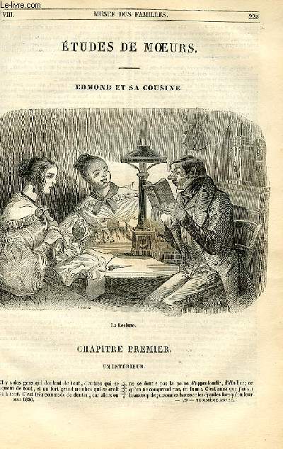 Le muse des familles - lecture du soir - 1re srie - livraison n29,30,31 et 32 - Etudes de moeurs - Emdond et sa couisne par Paul de Kock,complet en 8 chapitres.