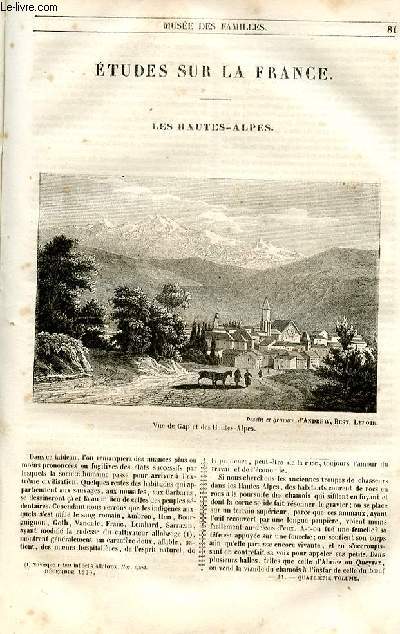Le muse des familles - lecture du soir - 1re srie - livraisons n11 et n12- Etudes sur la France - les Hautes Alpes par le baron de la doucette, ancien prfet des hautes Alpes.