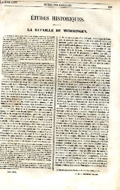 Le muse des familles - lecture du soir - 1re srie - livraison n32 - La bataille de Woeringen par Auguste Voisin.
