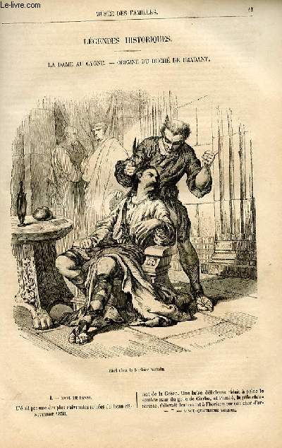 Le muse des familles - lecture du soir - livraison n07 - Lgendes historiques - la dame au cygne - origine du duch de Brabant par Joseph Boulmier.