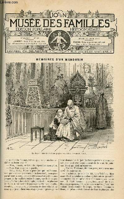 Le muse des familles - dition populaire hebdomadaire - livraison n26 - Mmoires d'un mandarin par Eugne Muller,suite.