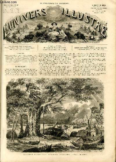 L'UNIVERS ILLUSTRE - SEPTIEME ANNEE N 383 - Catastrophe de Calcutta (5 Octobre 1864), Le Gange aprs le passage du cyclone, dessin de M.de Brard.