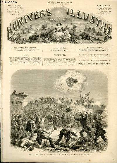 L'UNIVERS ILLUSTRE - HUITIEME ANNEE N 413 Guerre d'Amrique - Assaut du fort Fisher par les troupes du gnral Terry