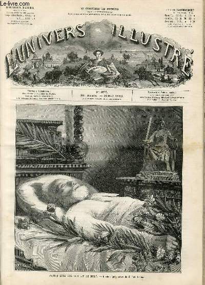 L'UNIVERS ILLUSTRE - VINGT-HUITIEME ANNEE N 1575 Victor Hugo sur son lit de mort